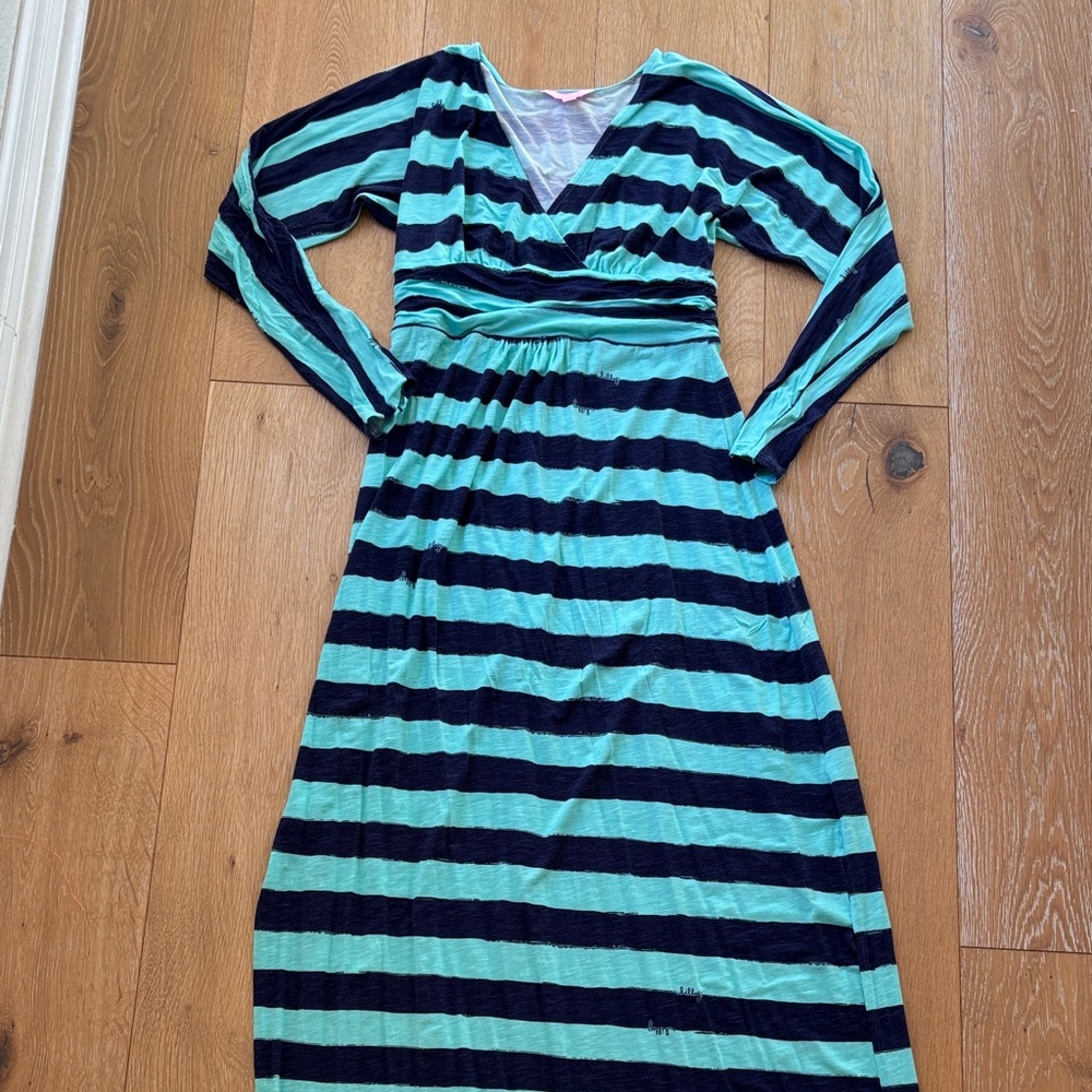 Lilly Pulitzer Mint and Navy Striped dress